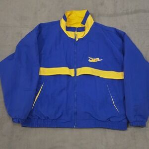 Y2K Hartwell Aviation Reversible Bomber Jacket Yellow & Blue Gorpcore Grunge